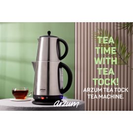 Arzum Tea Tock Electric Turkish Tea Maker, Stainless Steel, 2200W