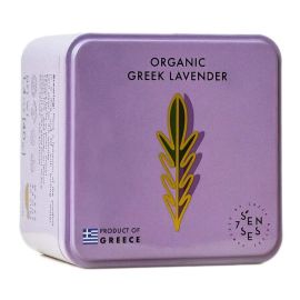 Seven Senses Organic Greek Lavender Tea Tin, 40 g — front product view