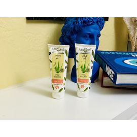 Aphrodite Aloe Vera & Olive Oil Hand Cream, 100 ml — lifestyle view