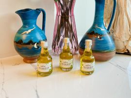 Lakonic Sun Extra Virgin Olive Oil, 3 Mini Glass Bottles — lifestyle view