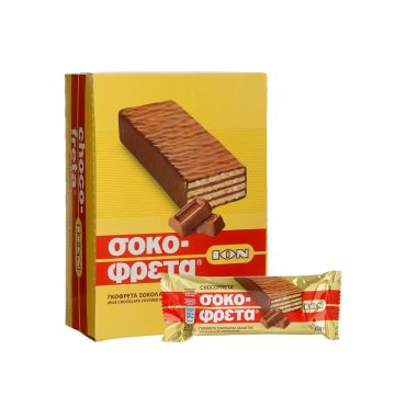 ION ChocoFreta Milk Chocolate Wafer Bars, 20 × 38 g